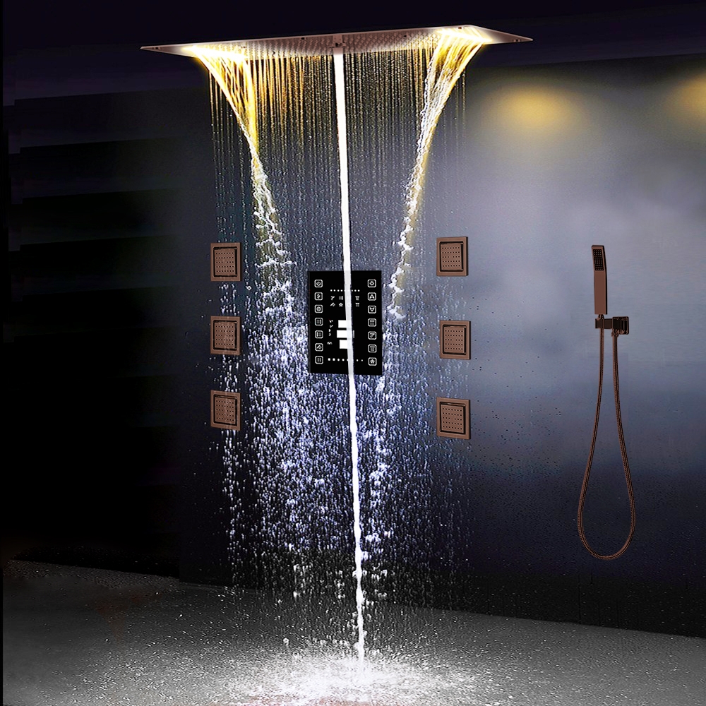  Fontana Oil Rubbed Bronze 4-Way LED Luxury Style Shower Head With Hand-Held Shower